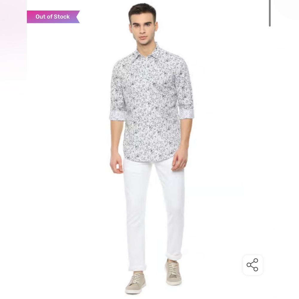Van Heusen RT: $56 White Floral Print Men's White Shirt size XXL 100% Cotton - Picture 4 of 9